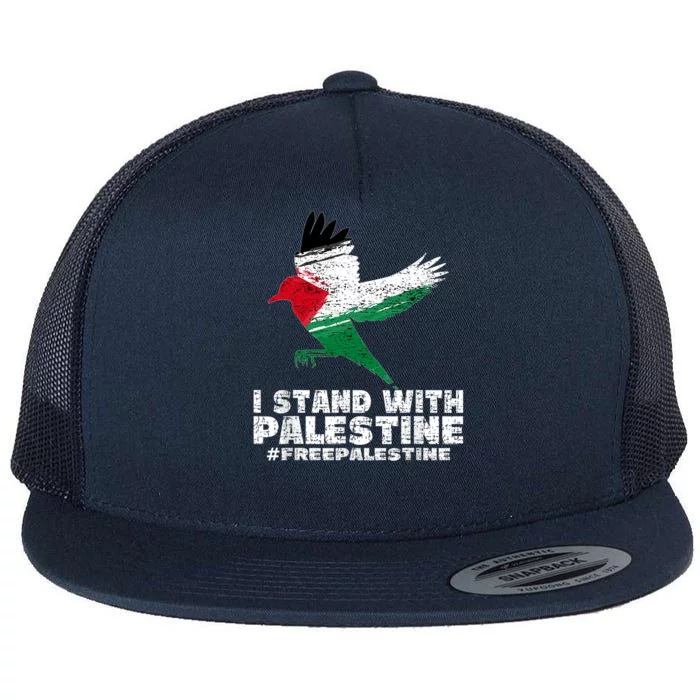 I Stand With Palestine For Their Freedom Free Palestine Flat Bill Trucker Hat