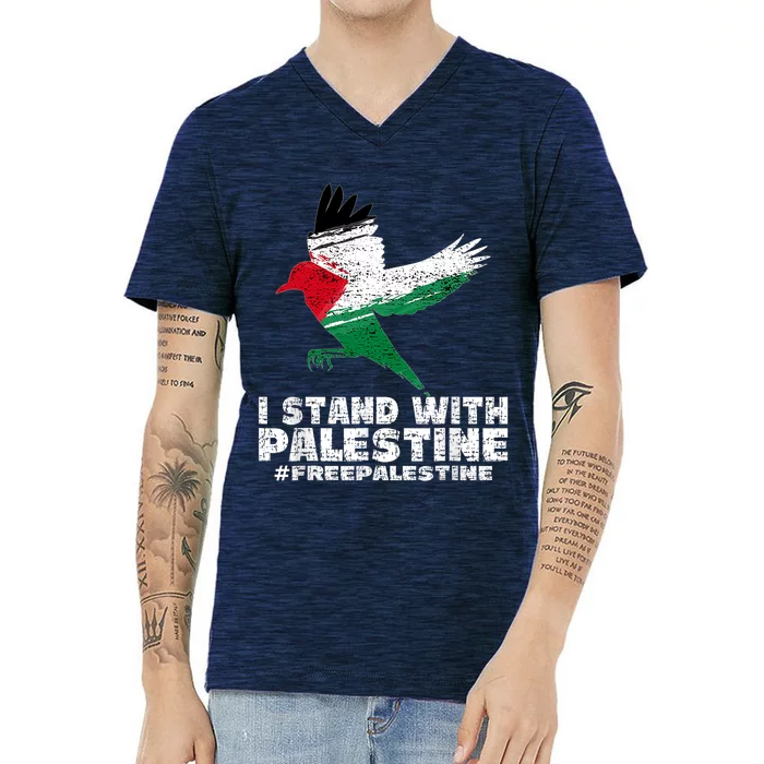 I Stand With Palestine For Their Freedom Free Palestine V-Neck T-Shirt