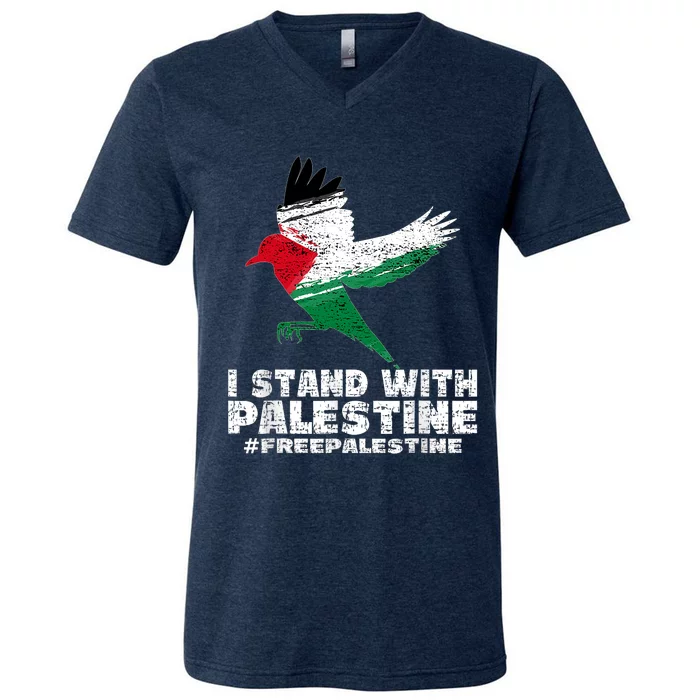 I Stand With Palestine For Their Freedom Free Palestine V-Neck T-Shirt