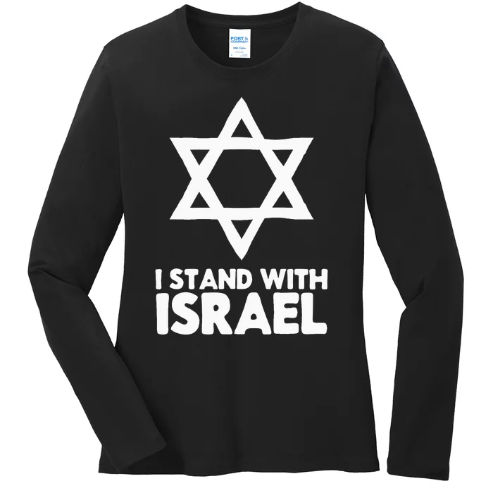 I Stand With Israel Jewish Non Distressed Vintage Gift Idea Ladies Long Sleeve Shirt