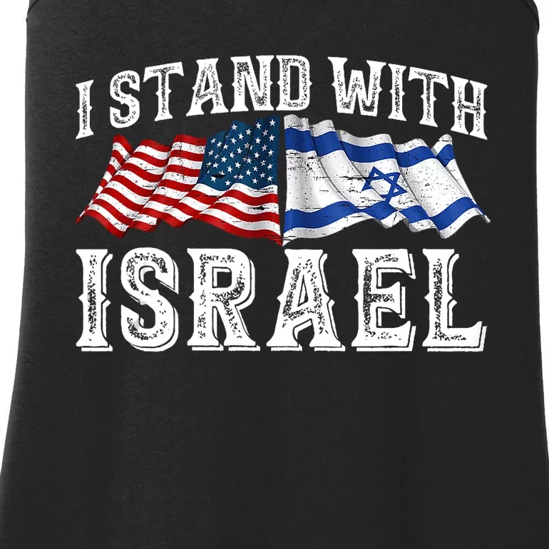 I Stand With Israel American Flag Ladies Essential Tank