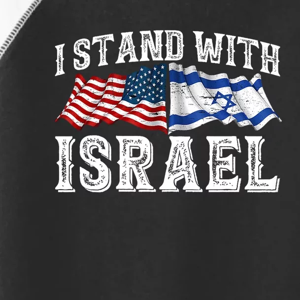 I Stand With Israel American Flag Toddler Fine Jersey T-Shirt