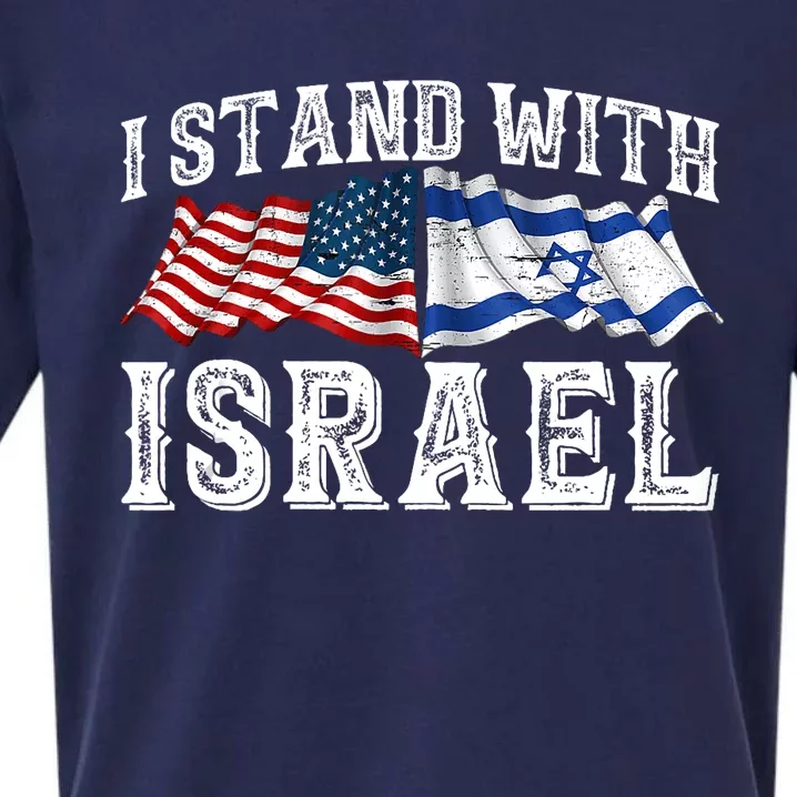 I Stand With Israel American Flag Sueded Cloud Jersey T-Shirt