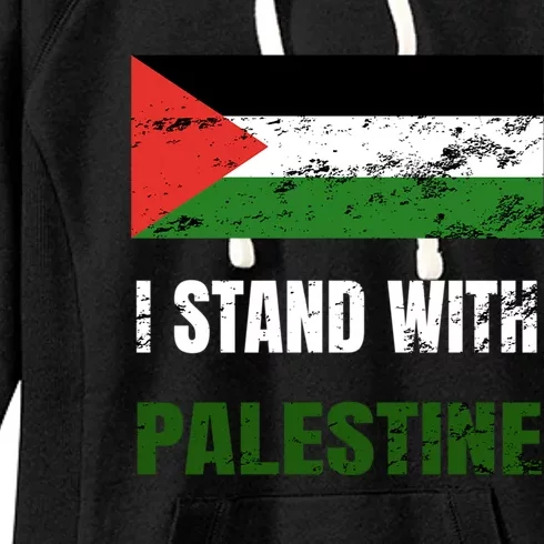 I Stand With Palestine Free Gaza Jerusalem Palestine Flag Gift Women's Fleece Hoodie