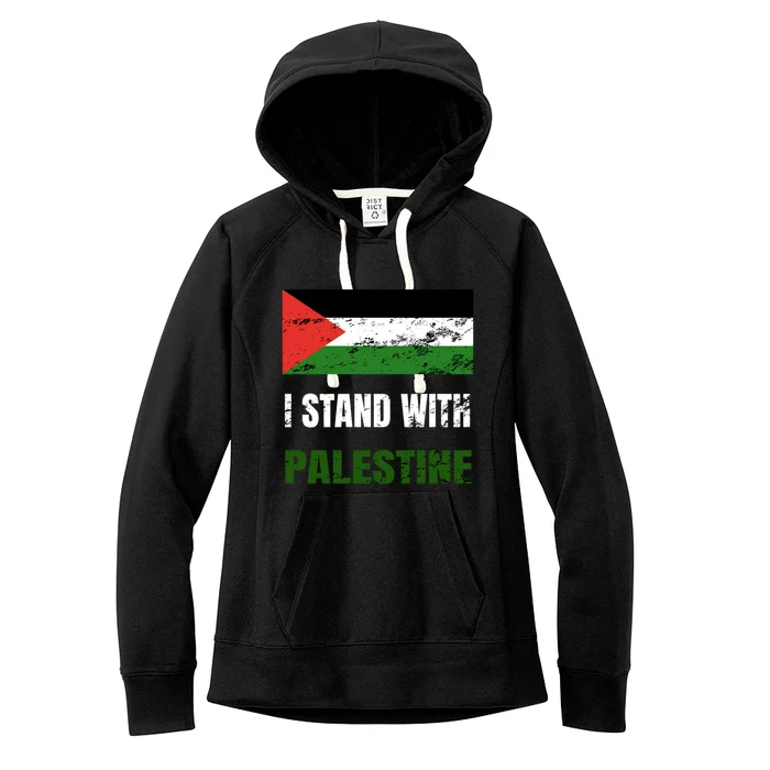 I Stand With Palestine Free Gaza Jerusalem Palestine Flag Gift Women's Fleece Hoodie