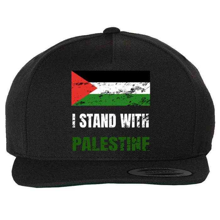 I Stand With Palestine Free Gaza Jerusalem Palestine Flag Gift Wool Snapback Cap