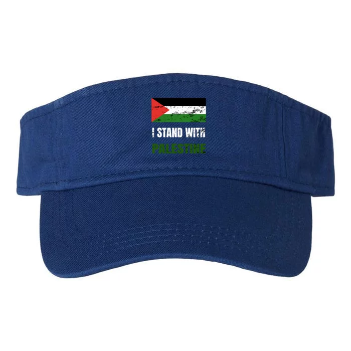 I Stand With Palestine Free Gaza Jerusalem Palestine Flag Gift Valucap Bio-Washed Visor