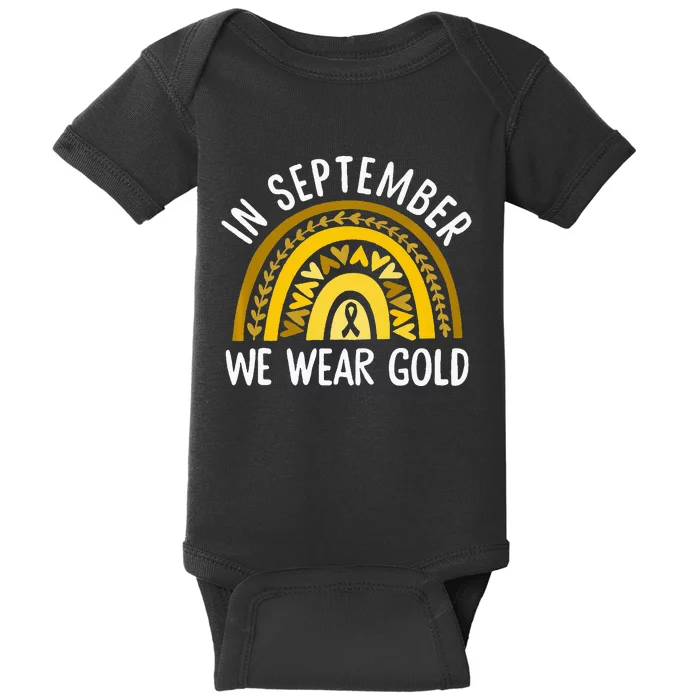 In September We Wear Gold Childhood Cancer Awareness Rainbow Baby Bodysuit