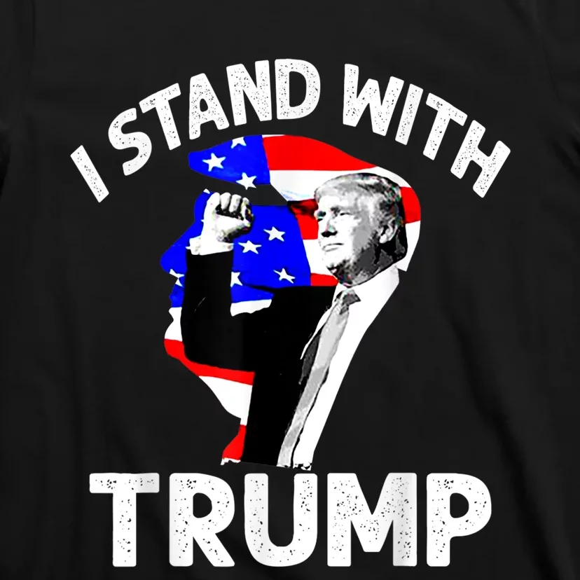 I Stand With Trump American Flag T-Shirt