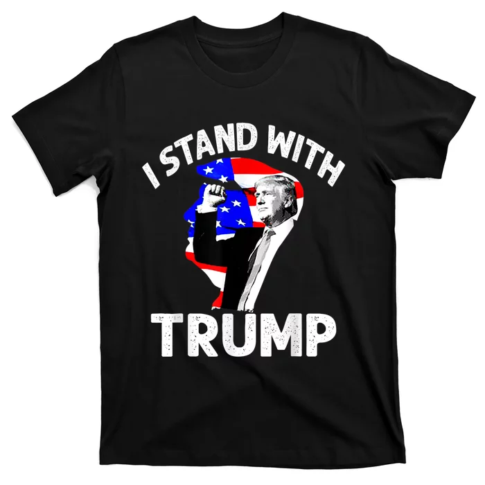 I Stand With Trump American Flag T-Shirt