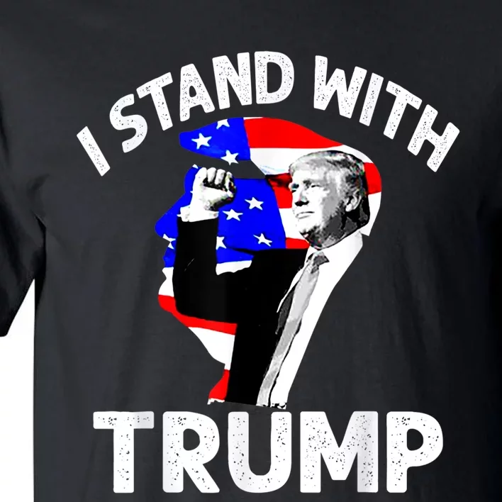 I Stand With Trump American Flag Tall T-Shirt