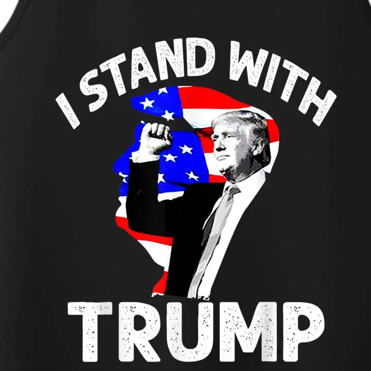 I Stand With Trump American Flag Performance Tank