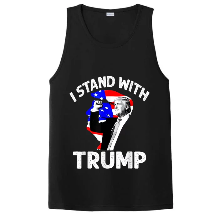 I Stand With Trump American Flag Performance Tank