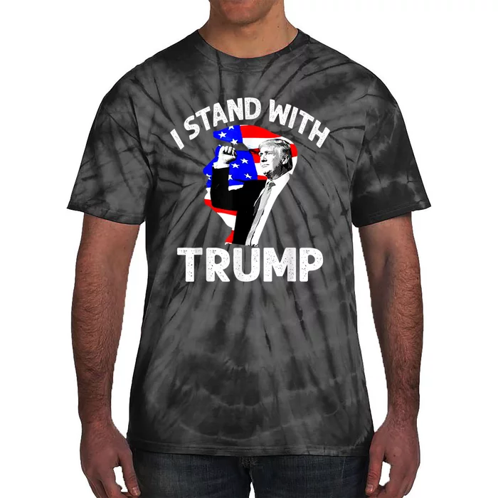 I Stand With Trump American Flag Tie-Dye T-Shirt