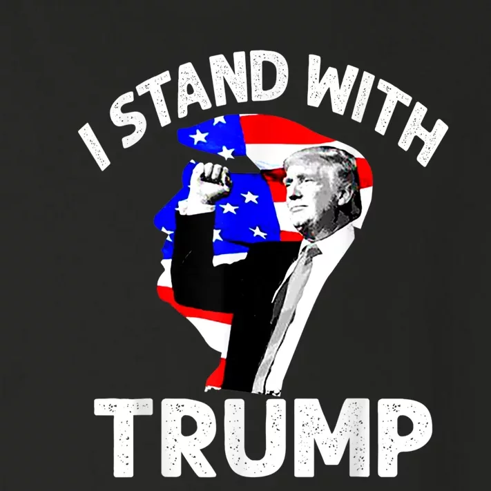 I Stand With Trump American Flag Toddler Long Sleeve Shirt