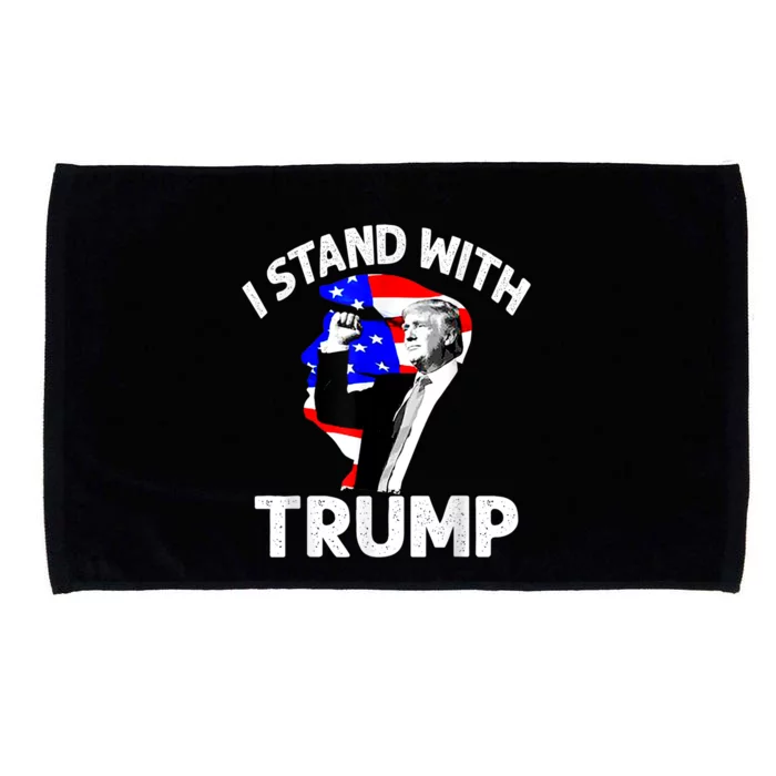 I Stand With Trump American Flag Microfiber Hand Towel