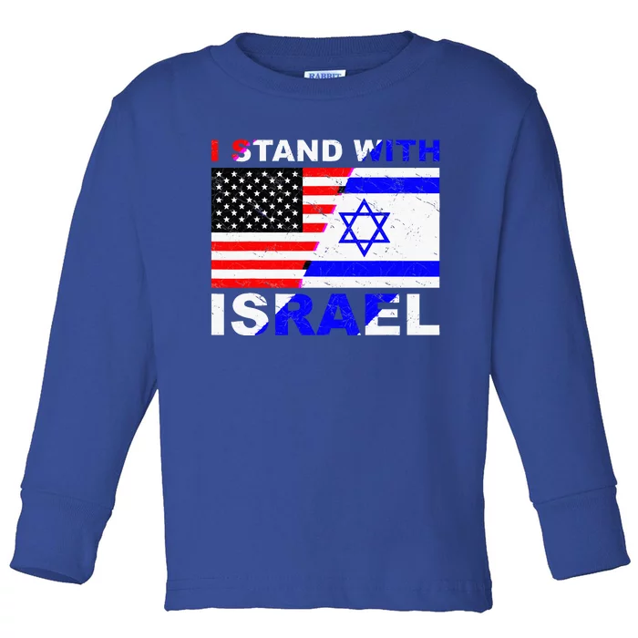 I Stand With Israel Israeli Palestinian Conflict Pro Israel Toddler Long Sleeve Shirt