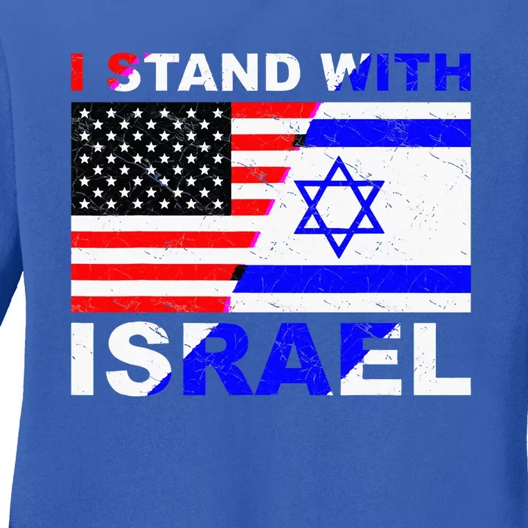 I Stand With Israel Israeli Palestinian Conflict Pro Israel Ladies Long Sleeve Shirt