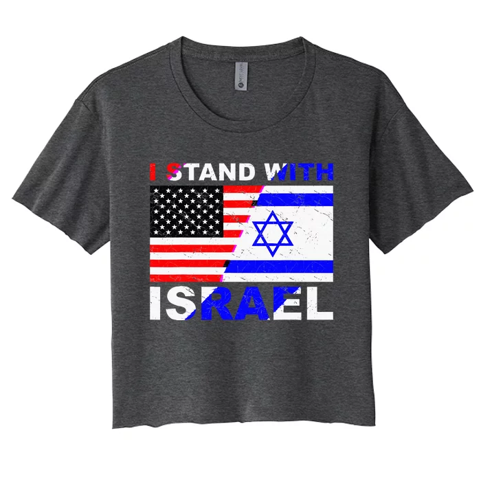 I Stand With Israel Israeli Palestinian Conflict Pro Israel Women's Crop Top Tee