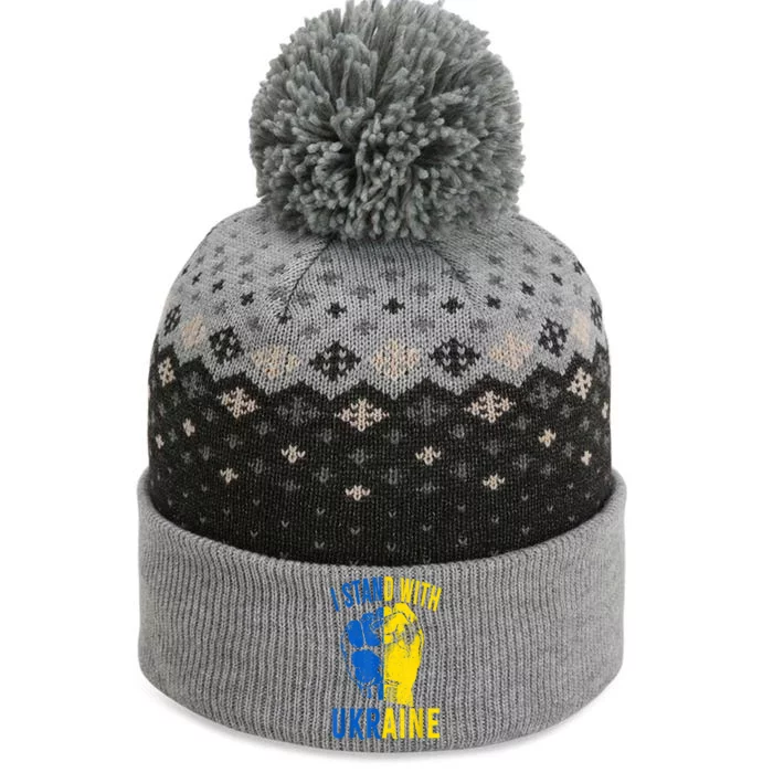 I Stand With Ukraine Flag Power Support Ukraine Gift The Baniff Cuffed Pom Beanie