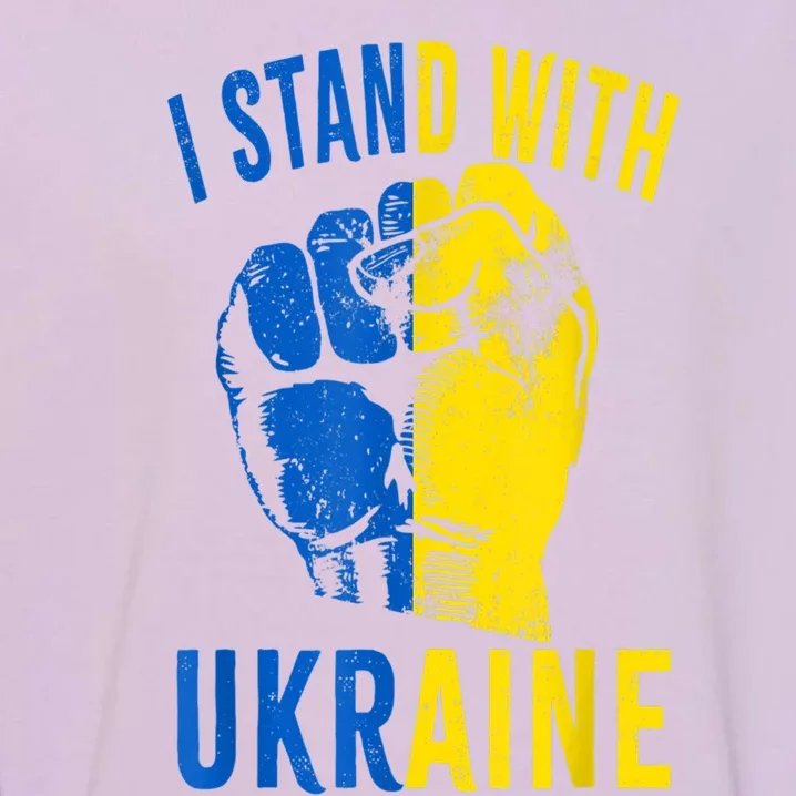 I Stand With Ukraine Flag Power Support Ukraine Gift Garment-Dyed Sweatshirt