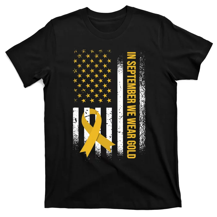 In September We Wear Gold Childhood Cancer Awareness T-Shirt