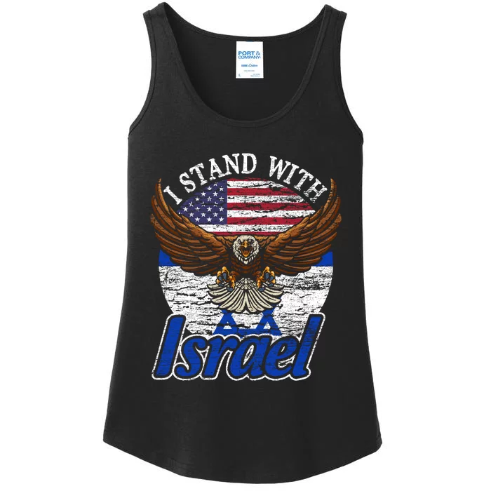 I Stand With Israel Pray For Israel Eagle Design Ladies Essential Tank