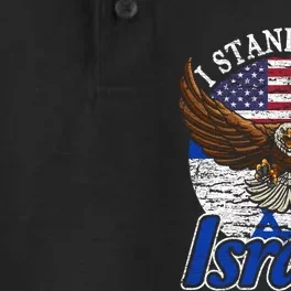 I Stand With Israel Pray For Israel Eagle Design Dry Zone Grid Performance Polo