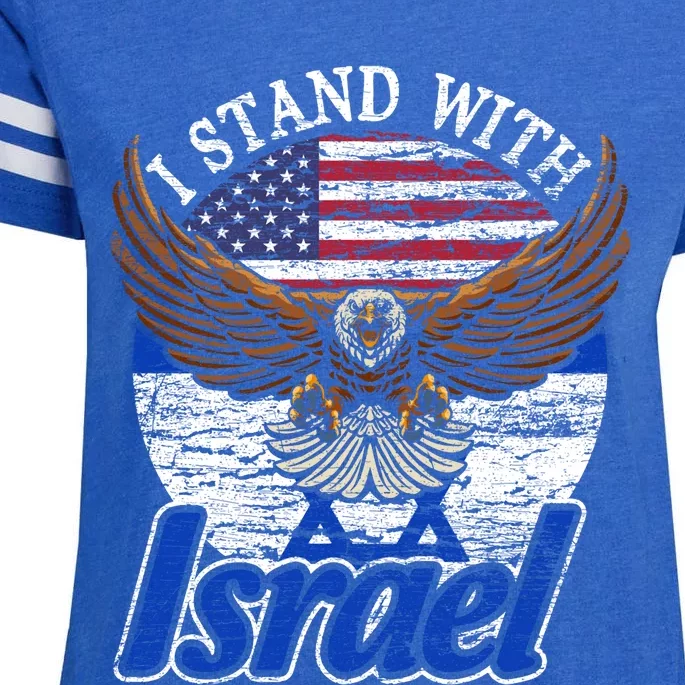 I Stand With Israel Pray For Israel Eagle Design Enza Ladies Jersey Football T-Shirt