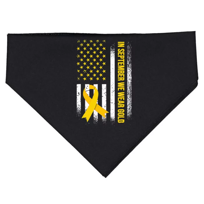 In September We Wear Gold Childhood Cancer Awareness USA-Made Doggie Bandana