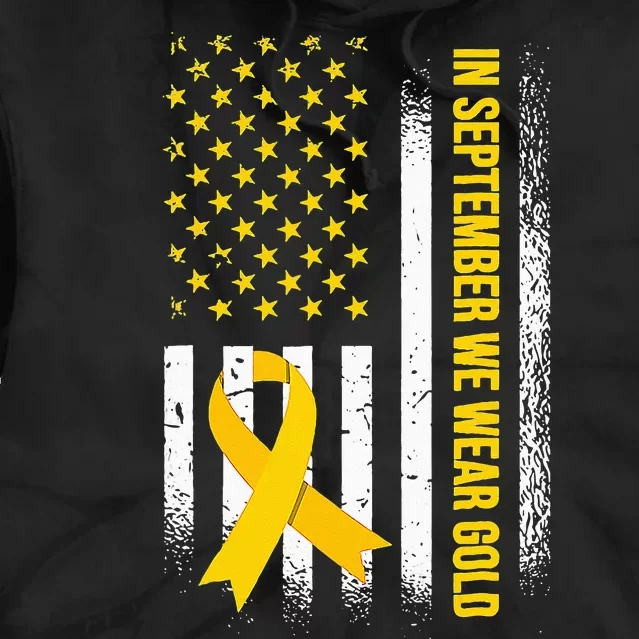 In September We Wear Gold Childhood Cancer Awareness Tie Dye Hoodie