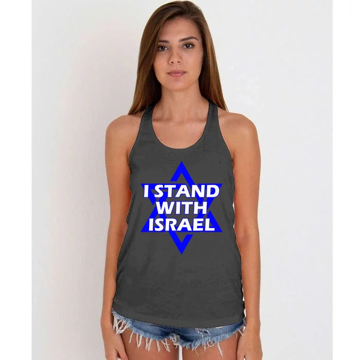 I Stand With Israel Star Of David Women's Knotted Racerback Tank