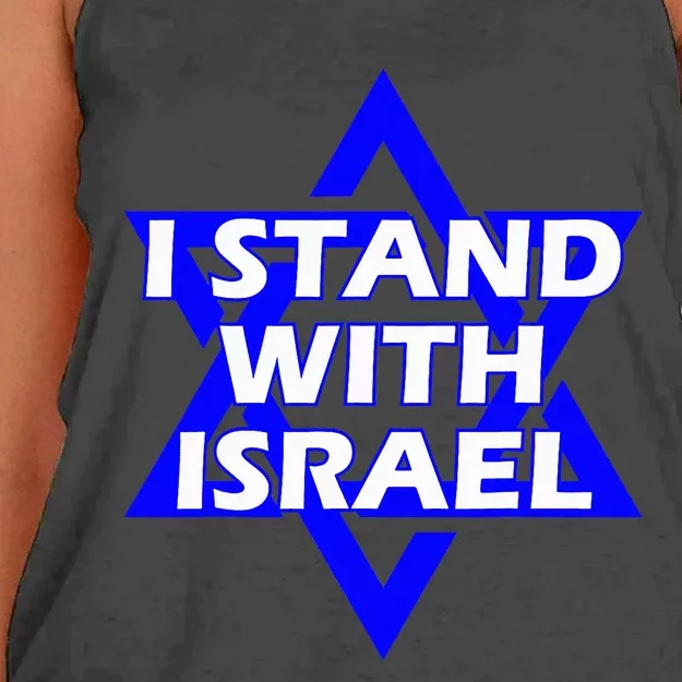 I Stand With Israel Star Of David Women's Knotted Racerback Tank