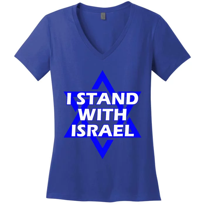 I Stand With Israel Star Of David Women's V-Neck T-Shirt