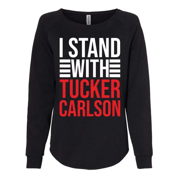 I Stand With Tucker Carlson Womens California Wash Sweatshirt