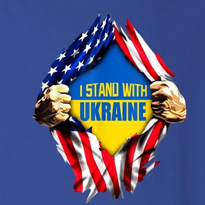 I Stand With Ukraine Flag Support Ukraine Gift Toddler Long Sleeve Shirt