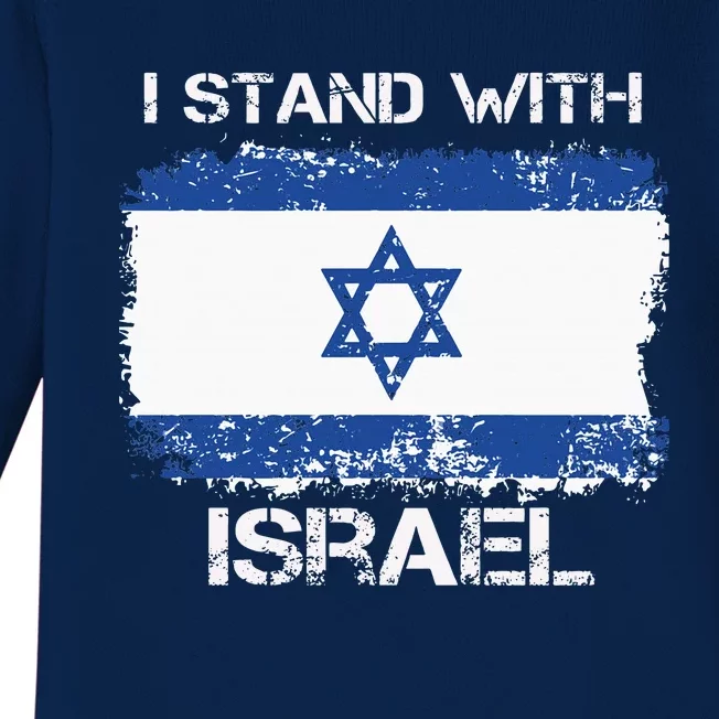 I Stand With Israel Support Israel Love Israeli Brotherhood Baby Long Sleeve Bodysuit