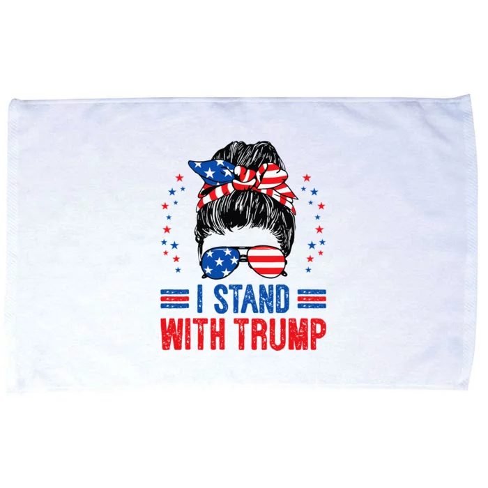 I Stand With Trump Pro Trump Supporter American Flag Trump . Microfiber Hand Towel