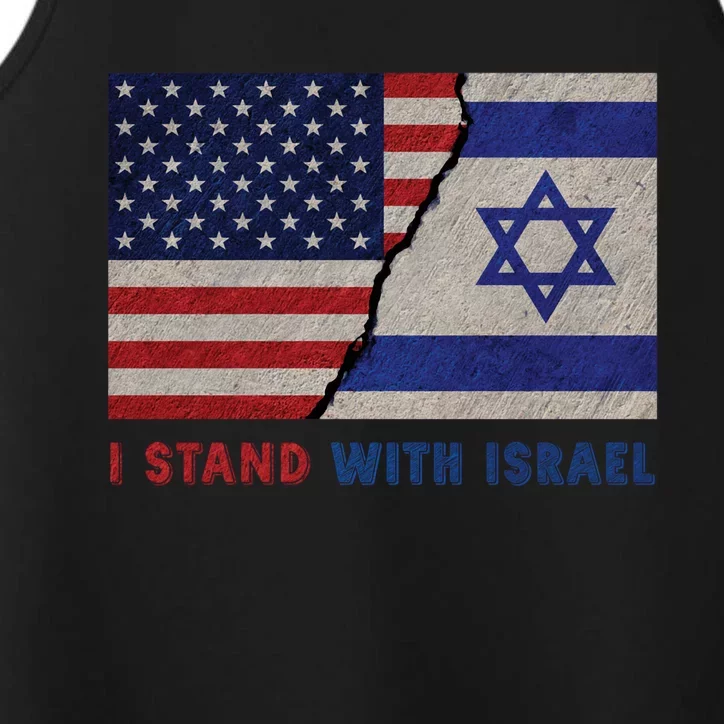 I Stand With Israel Patriotic Usa And Israel Flag Performance Tank