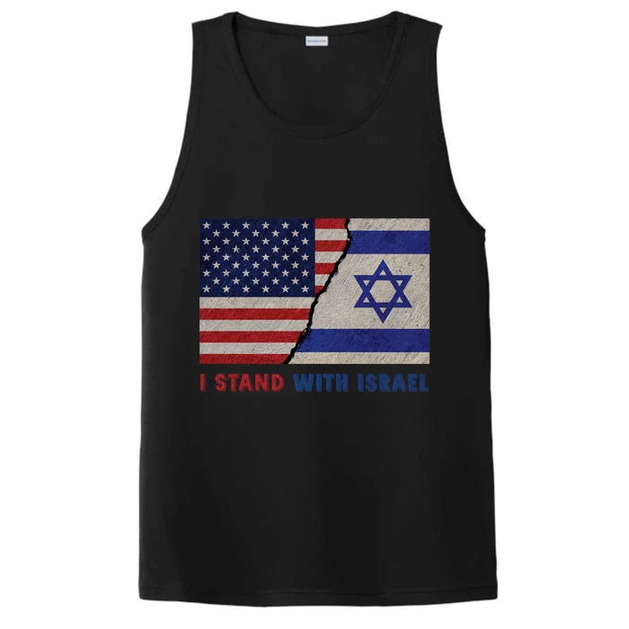 I Stand With Israel Patriotic Usa And Israel Flag Performance Tank