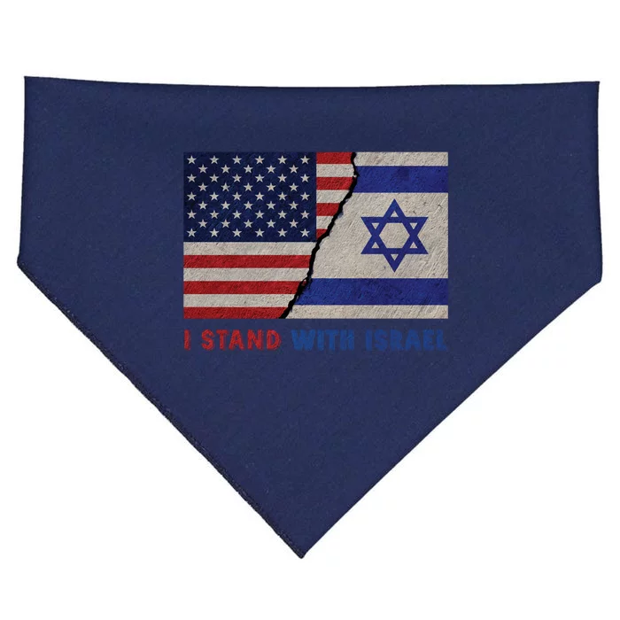 I Stand With Israel Patriotic Usa And Israel Flag USA-Made Doggie Bandana