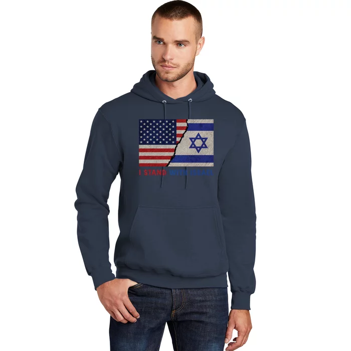 I Stand With Israel Patriotic Usa And Israel Flag Hoodie