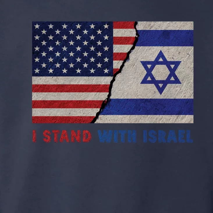 I Stand With Israel Patriotic Usa And Israel Flag Toddler Hoodie