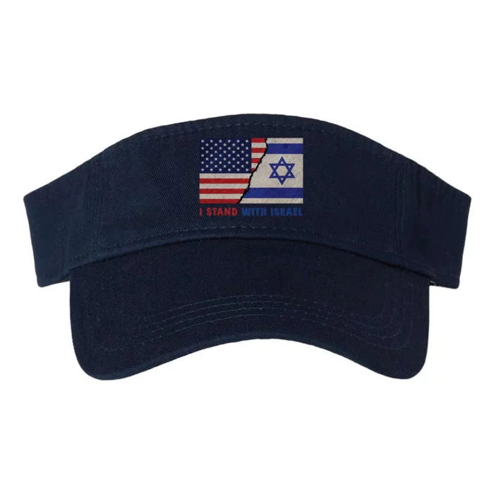 I Stand With Israel Patriotic Usa And Israel Flag Valucap Bio-Washed Visor