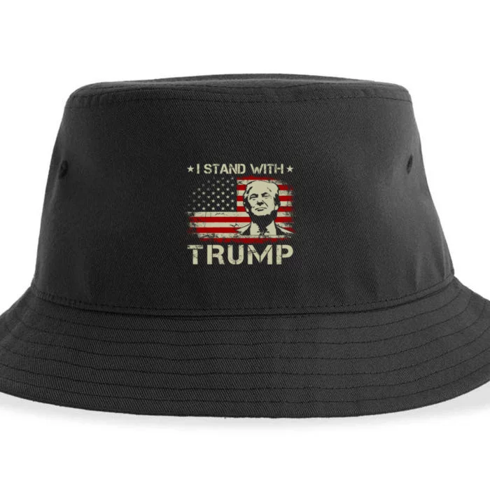 I Stand With Trump Pro Trump Supporter Free Trump Sustainable Bucket Hat