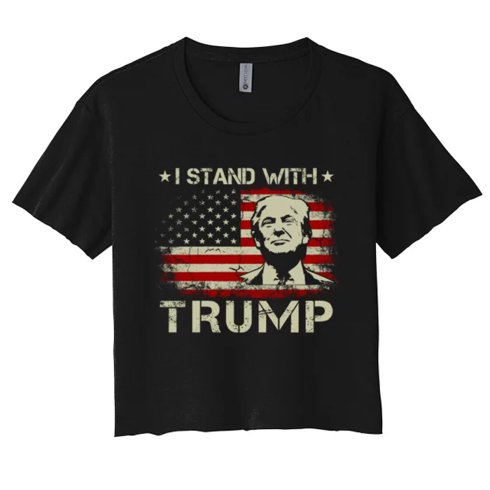 I Stand With Trump Pro Trump Supporter Free Trump Women's Crop Top Tee