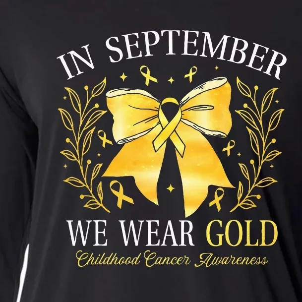 In September We Wear Gold Childhood Cancer Awareness Cooling Performance Long Sleeve Crew