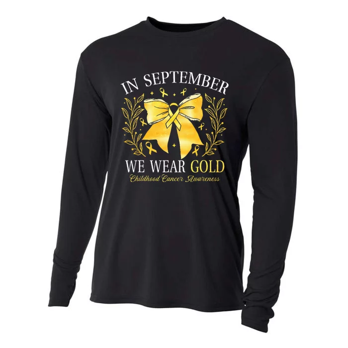 In September We Wear Gold Childhood Cancer Awareness Cooling Performance Long Sleeve Crew