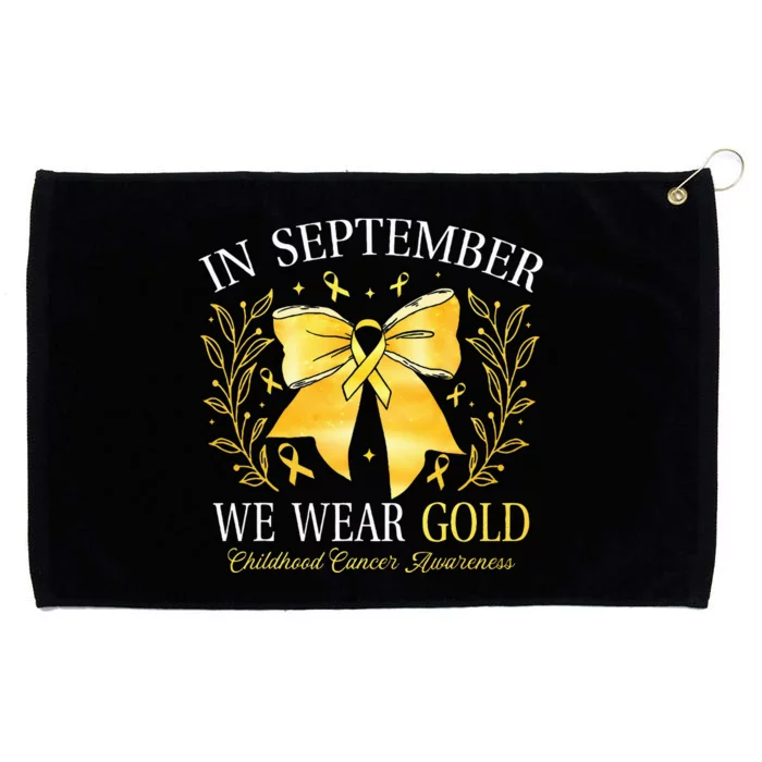 In September We Wear Gold Childhood Cancer Awareness Grommeted Golf Towel