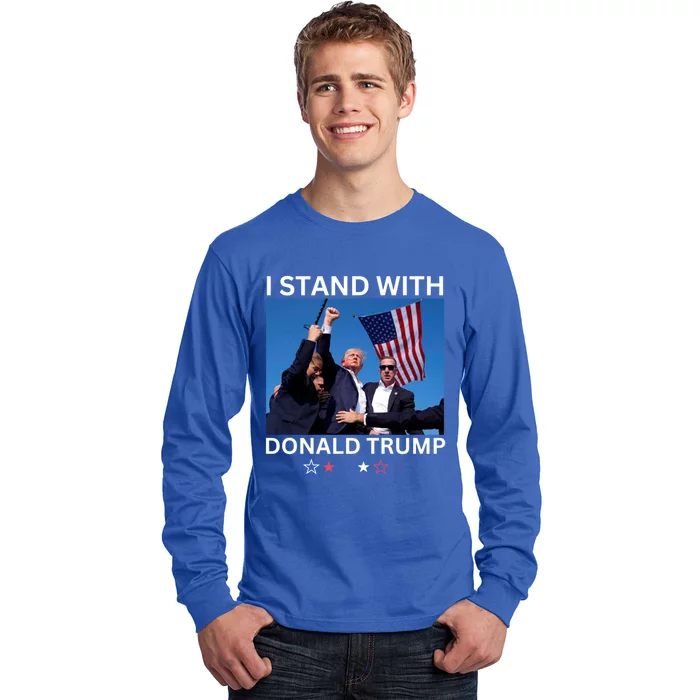 I Stand With Donald Trump After Shooting At Rally Gift Long Sleeve Shirt